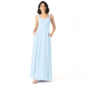 AZAZIE SIMOAN NEW
Sky Blue Flowy Sweetheart Neckline Chiffon Dress